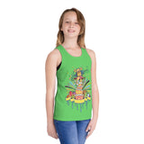 Colorful Celebration Kid's Jersey Tank Top with Fun Cake Design