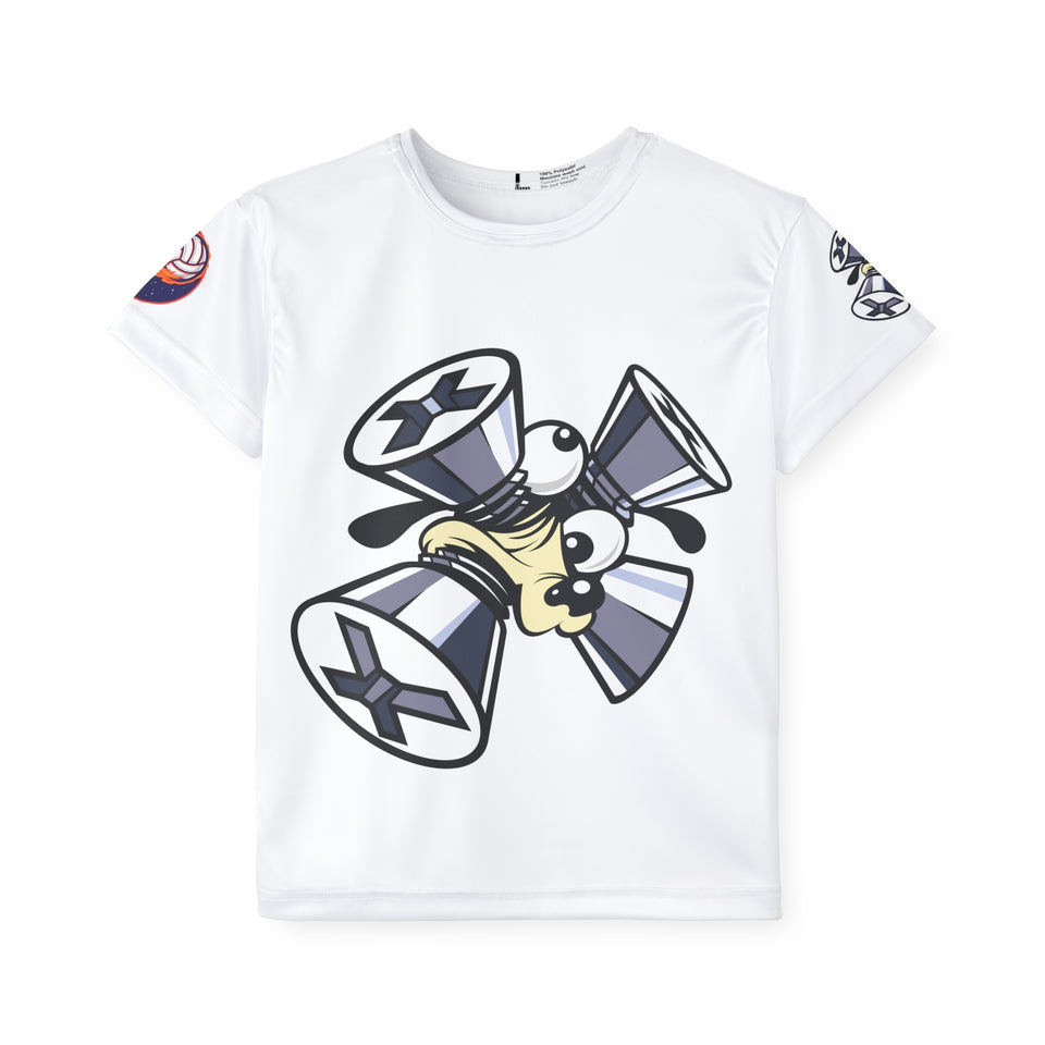 Kids Fun Sports Jersey - Alien Character & Flaming Volleyball Design