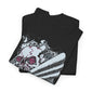 Edgy Graphics Unisex Heavy Cotton Tee - Skull & Rose Design