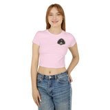 Vintage-Inspired Women's Baby Tee with Bold Graphic Design