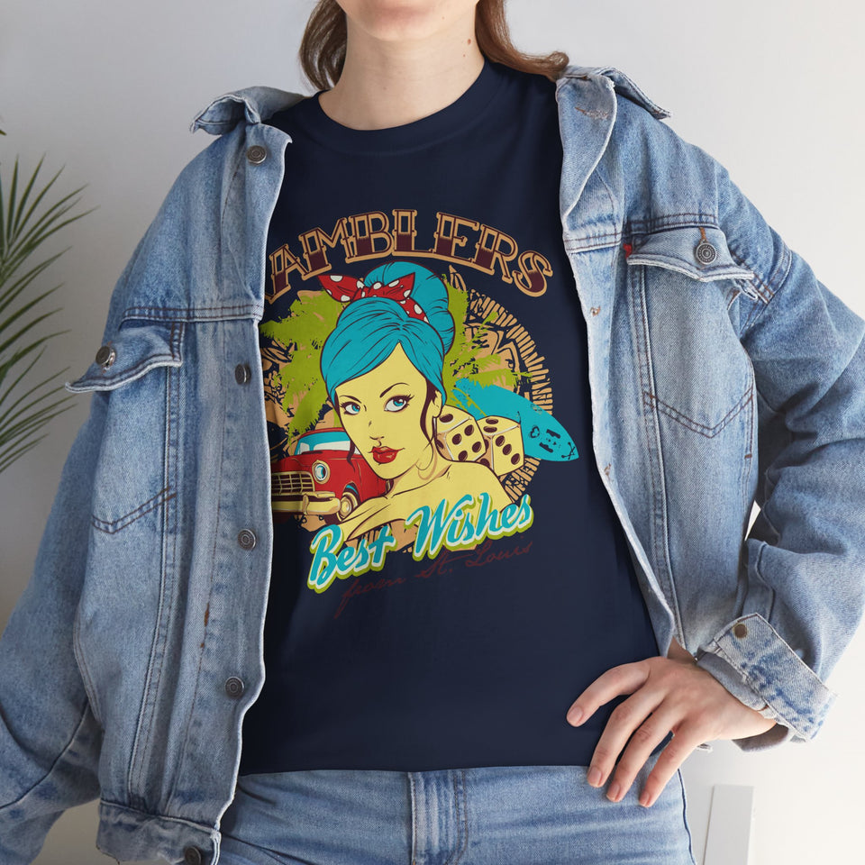Vintage-Inspired Unisex Cotton Tee - "Best Wishes from St. Louis"