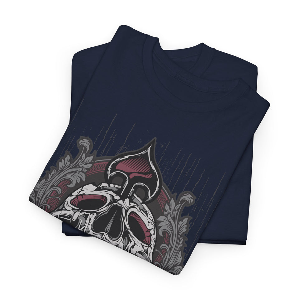 Vintage Skull Art Unisex Heavy Cotton Tee - Gothic Streetwear Fashion
