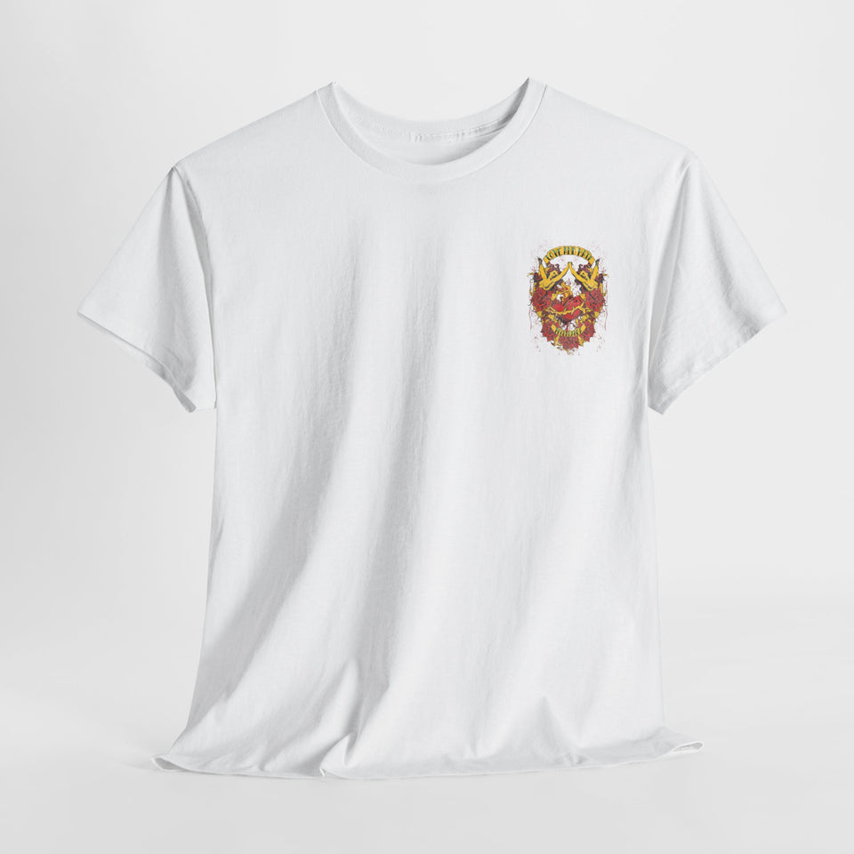 Bold Graphic Unisex Heavy Cotton Tee - Love & Roses Design
