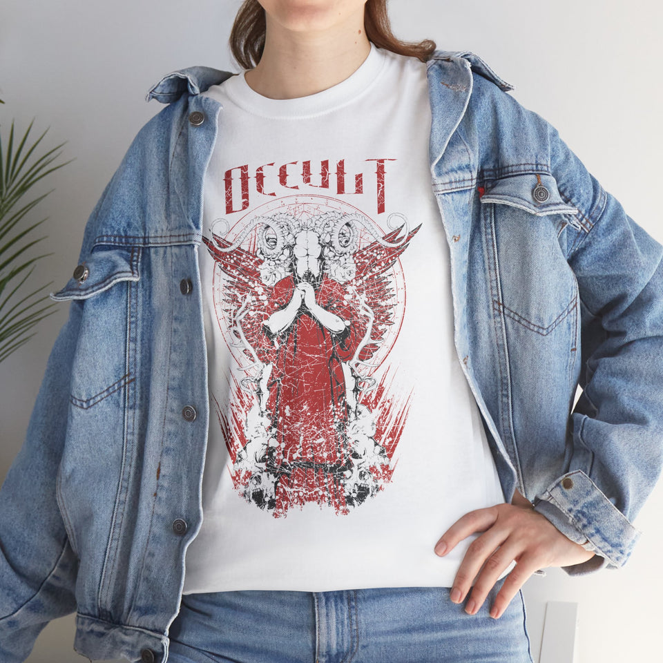 Unisex Heavy Cotton Tee - Red Occult Graphic Tee