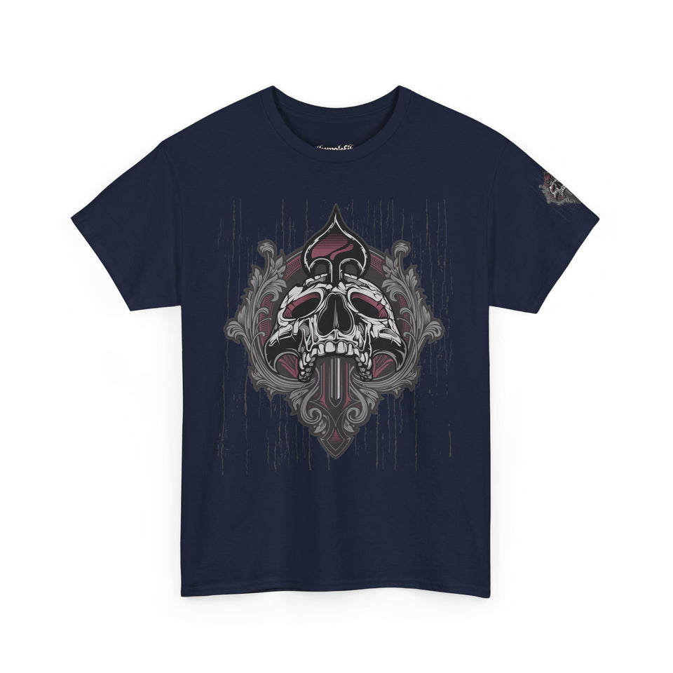 Vintage Skull Art Unisex Heavy Cotton Tee - Gothic Streetwear Fashion