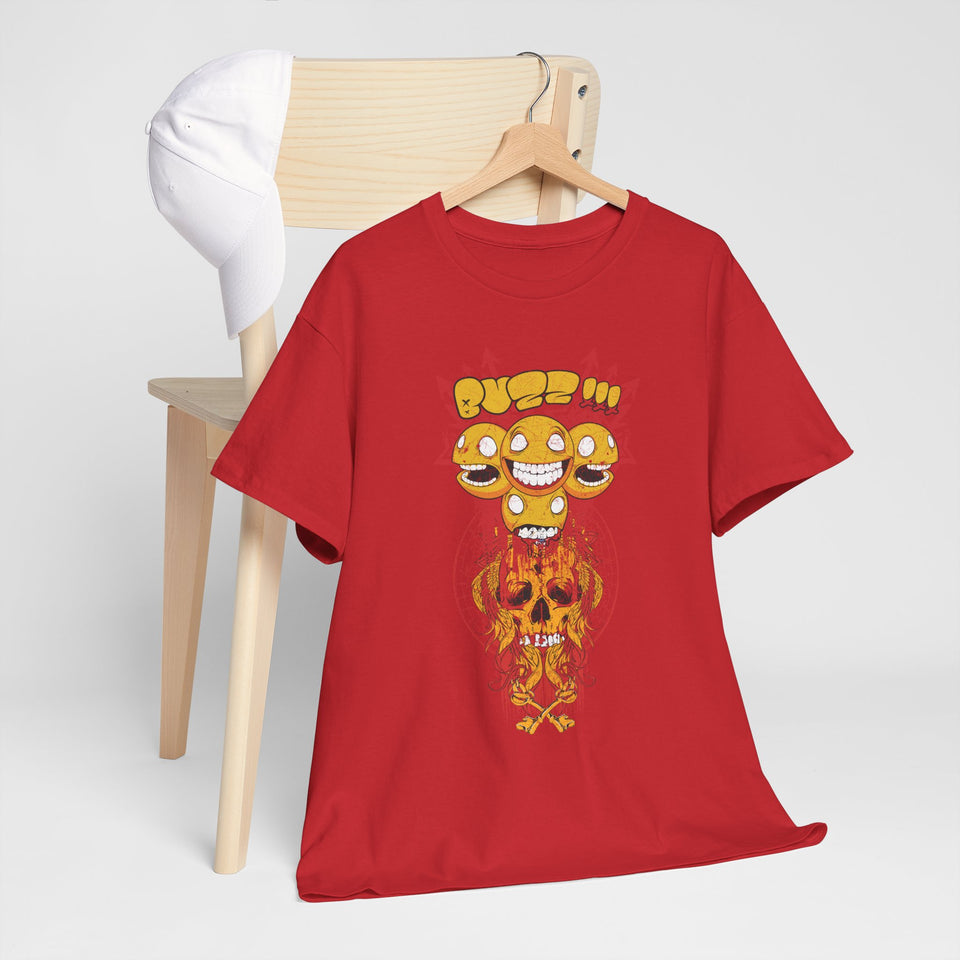 Unisex Heavy Cotton Tee - Psychedelic Skull Graphic Tee for Music Lovers