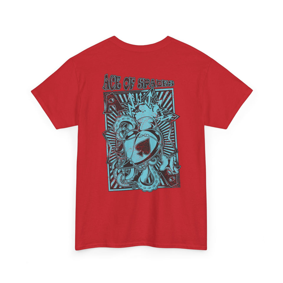 Unisex Heavy Cotton Tee - Skull & Heart Design, Edgy Graphic Tee for Casual Wear
