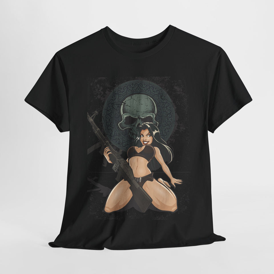 Edgy Graphic Tee - Skull & Warrior Design
