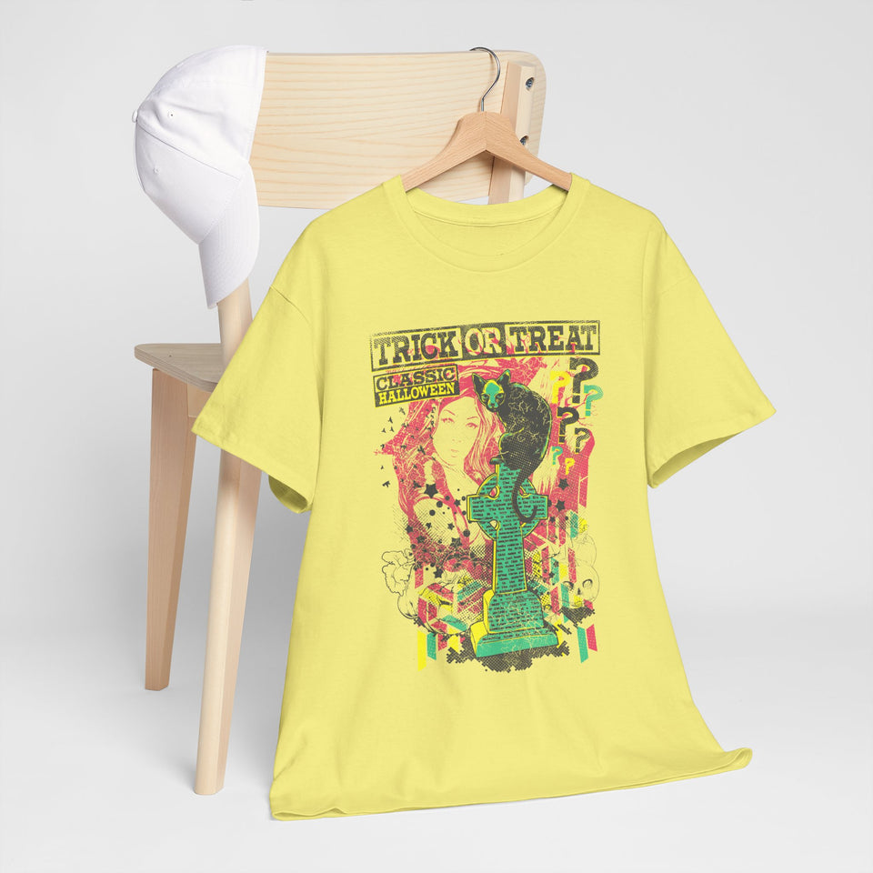 Trick or Treat Graphic Tee - Unisex Heavy Cotton T-Shirt