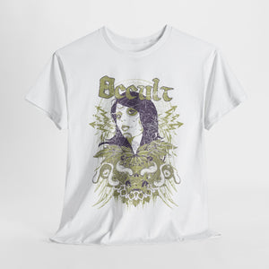 Gothic Occult Heavy Cotton Tee – Unisex Graphic Tee for Edgy Fashion Enthusiasts