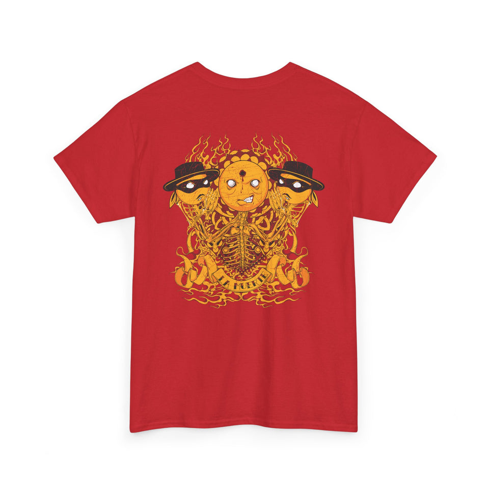 Unisex Heavy Cotton Tee - Vibrant Flame Character Graphic Tee