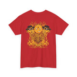 Unisex Heavy Cotton Tee - Vibrant Flame Character Graphic Tee