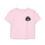 Vintage-Inspired Women's Baby Tee with Bold Graphic Design