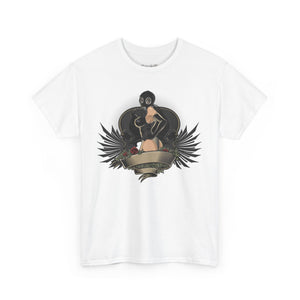 Gothic Style Unisex Heavy Cotton Tee - Unique Art Design with Vintage Vibe