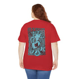 Unisex Heavy Cotton Tee - Skull & Heart Design, Edgy Graphic Tee for Casual Wear