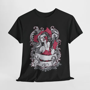 Gothic Graphic Unisex Heavy Cotton Tee - Vintage Style Horror Art
