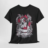 Gothic Graphic Unisex Heavy Cotton Tee - Vintage Style Horror Art