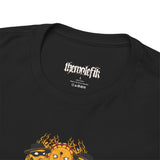 Unisex Heavy Cotton Tee - Vibrant Flame Character Graphic Tee