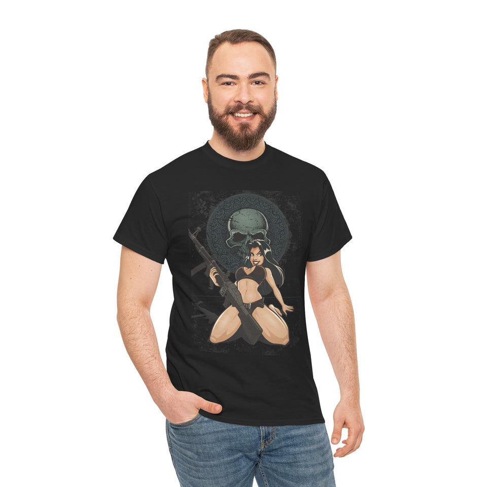 Edgy Graphic Tee - Skull & Warrior Design