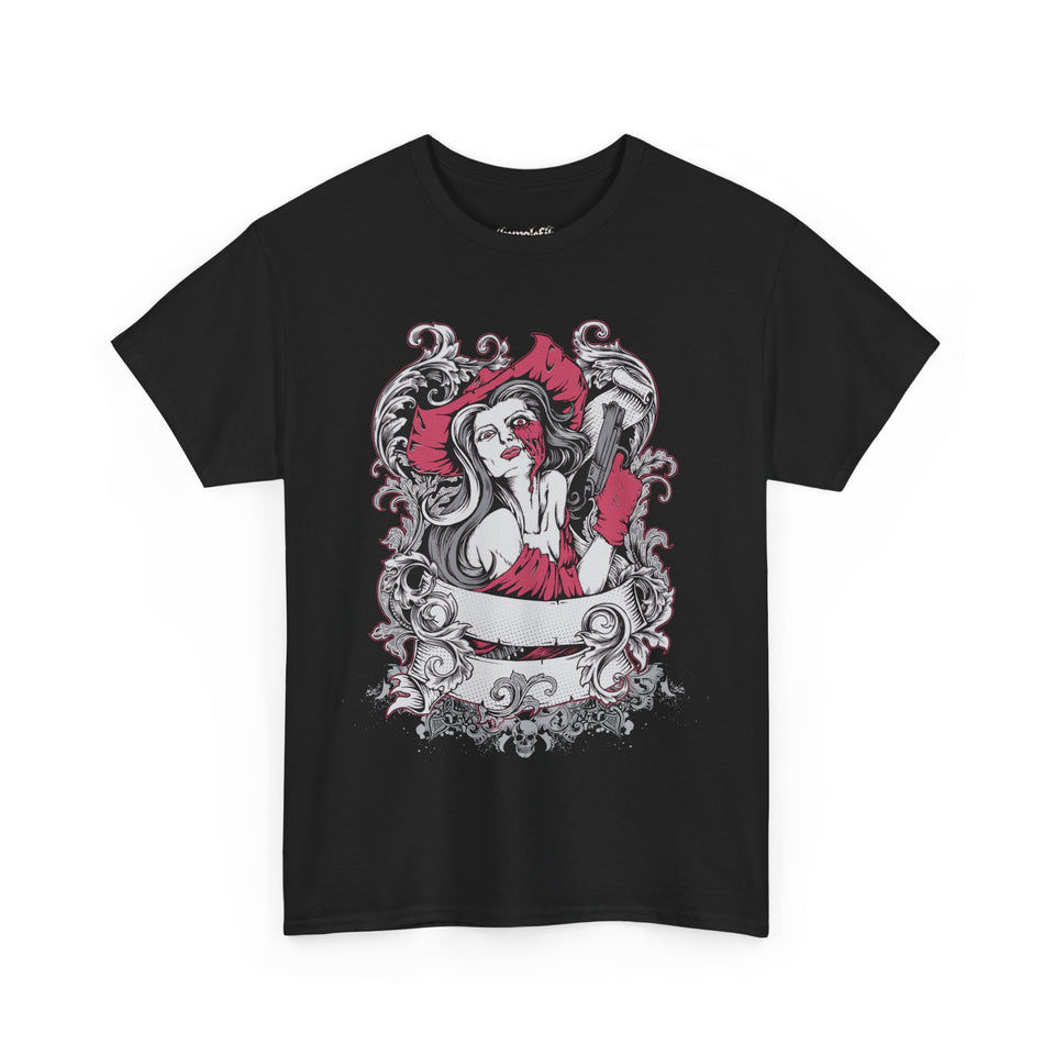 Gothic Graphic Unisex Heavy Cotton Tee - Vintage Style Horror Art