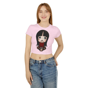 Cute Graphic Women's Baby Tee - Adorable Cartoon Design