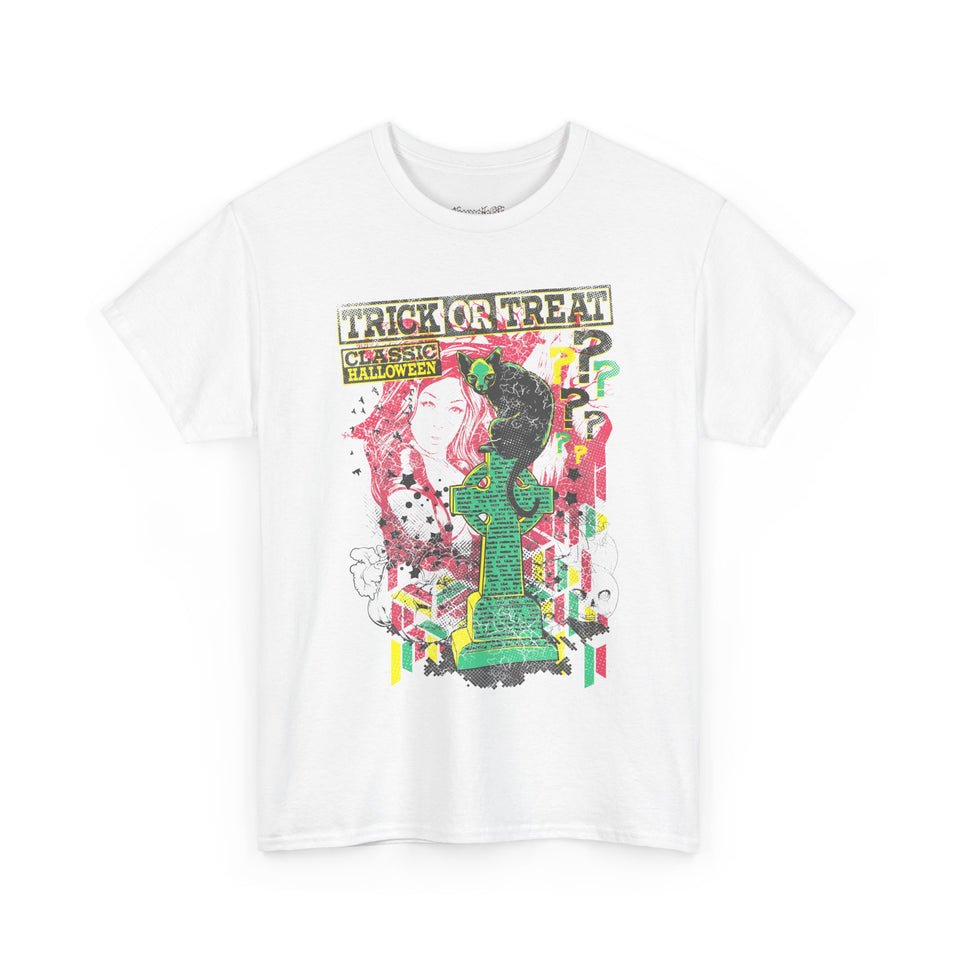 Trick or Treat Graphic Tee - Unisex Heavy Cotton T-Shirt