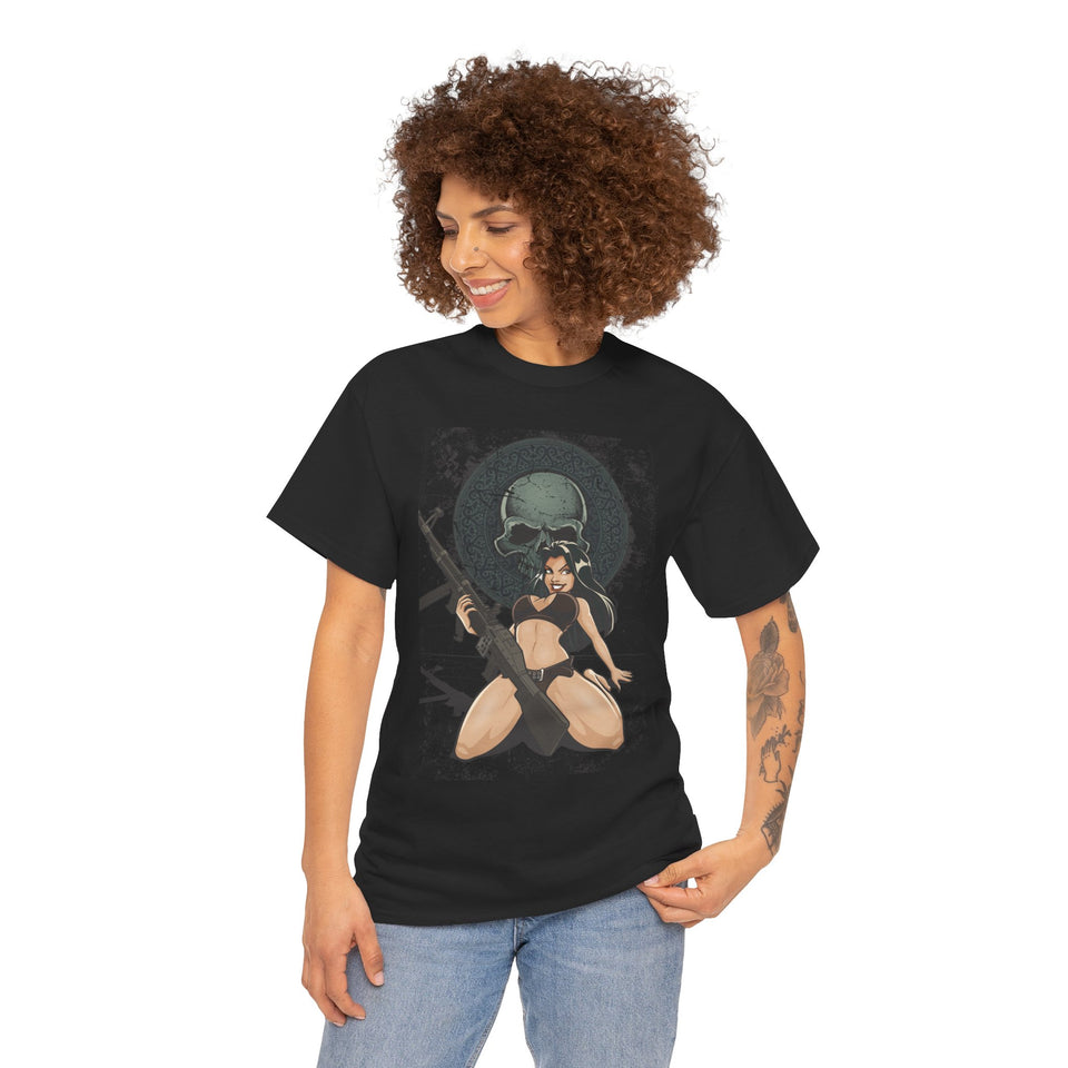 Edgy Graphic Tee - Skull & Warrior Design