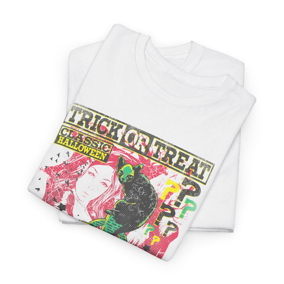 Trick or Treat Graphic Tee - Unisex Heavy Cotton T-Shirt