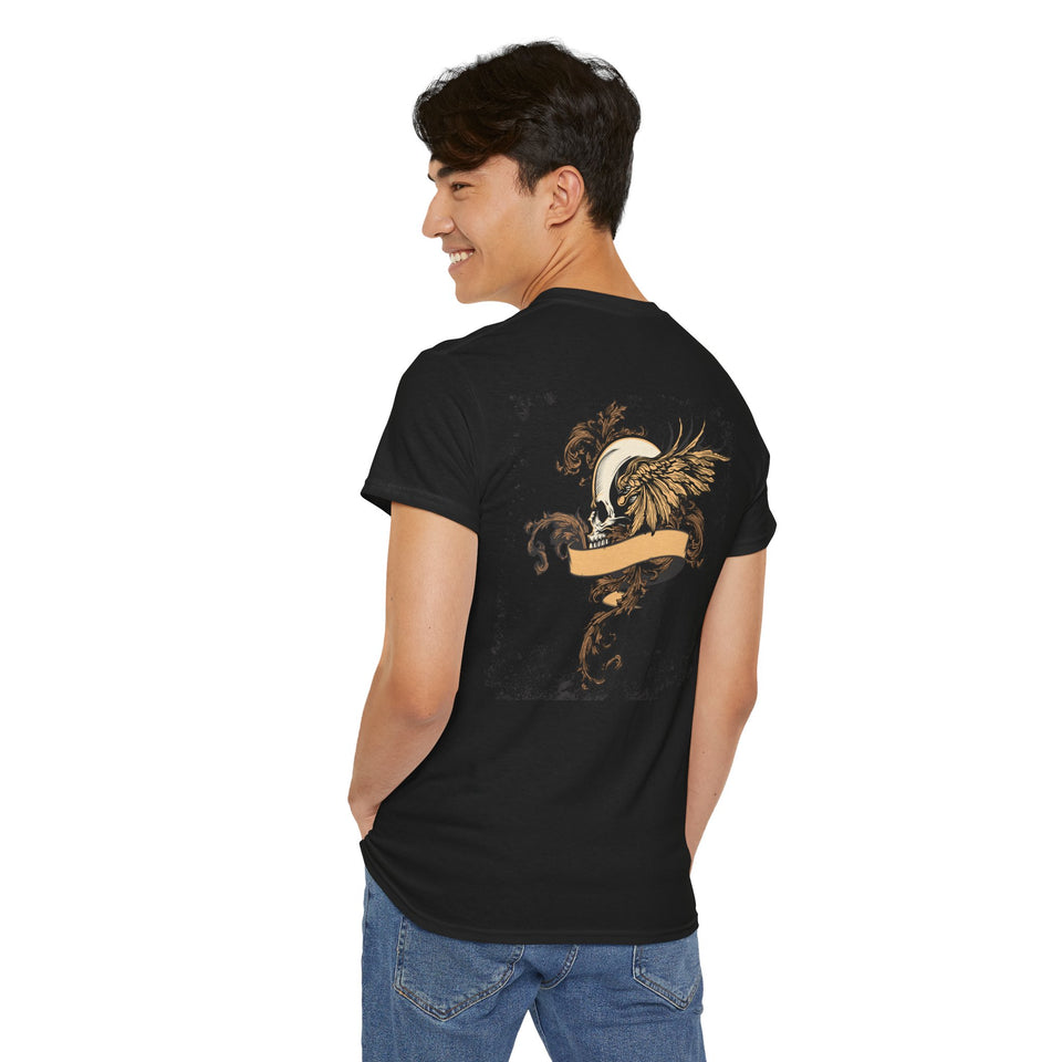 Edgy Graphic Tee - Skull & Warrior Design