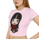 Cute Graphic Women's Baby Tee - Adorable Cartoon Design