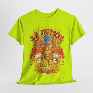 Vibrant Unisex Heavy Cotton Tee - Eye-Catching Skull Design