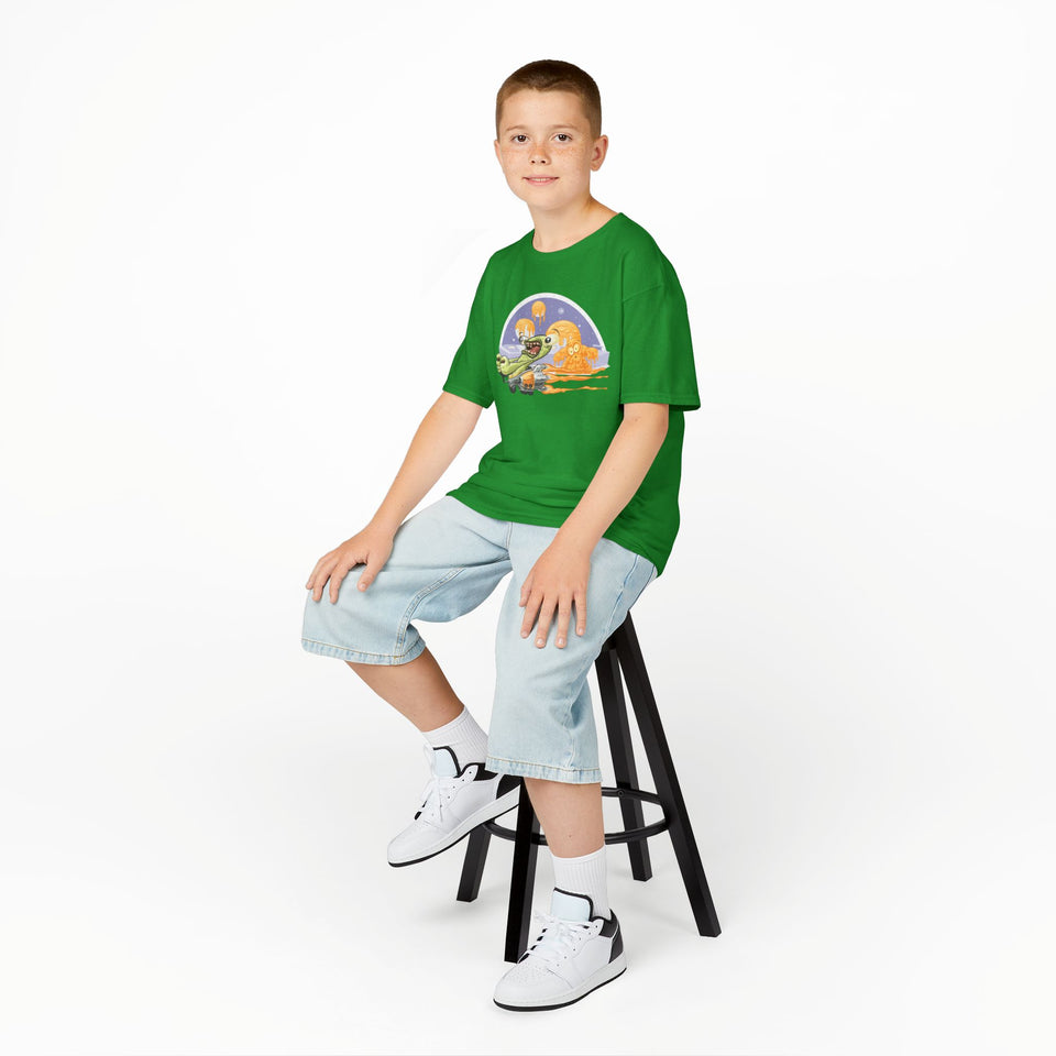Kids Fun Adventure Tee - Cute Airplane and Monster Design