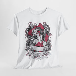 Gothic Graphic Unisex Heavy Cotton Tee - Vintage Style Horror Art