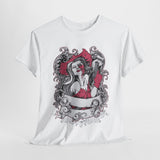 Gothic Graphic Unisex Heavy Cotton Tee - Vintage Style Horror Art