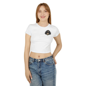 Vintage-Inspired Women's Baby Tee with Bold Graphic Design