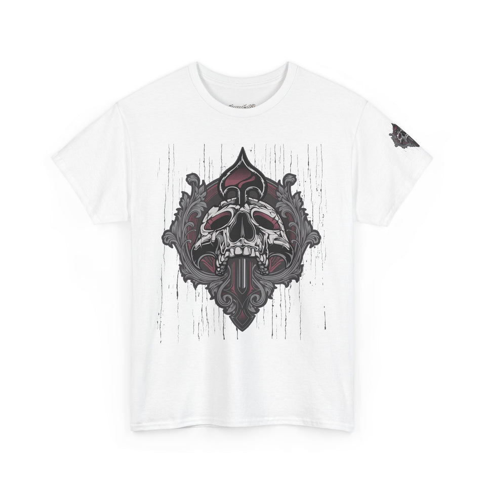 Vintage Skull Art Unisex Heavy Cotton Tee - Gothic Streetwear Fashion