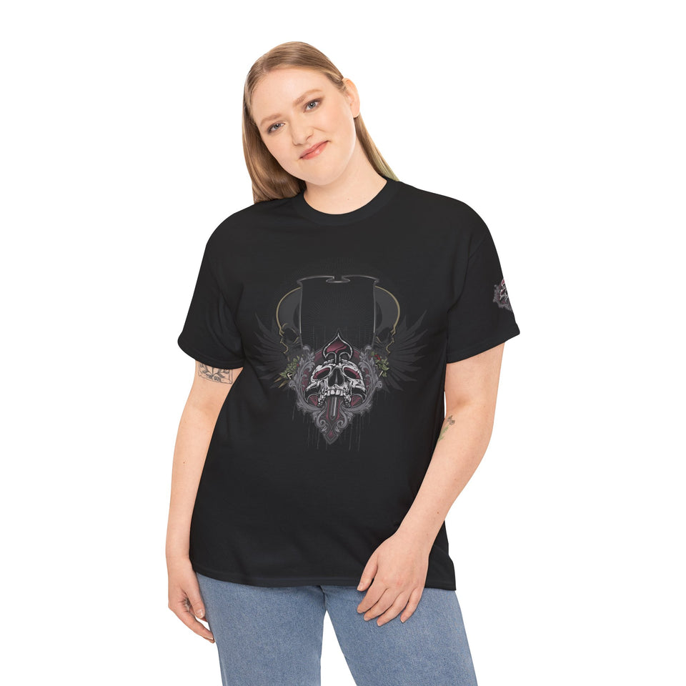 Edgy Skull Graphic Unisex Heavy Cotton Tee - Urban Streetwear Style