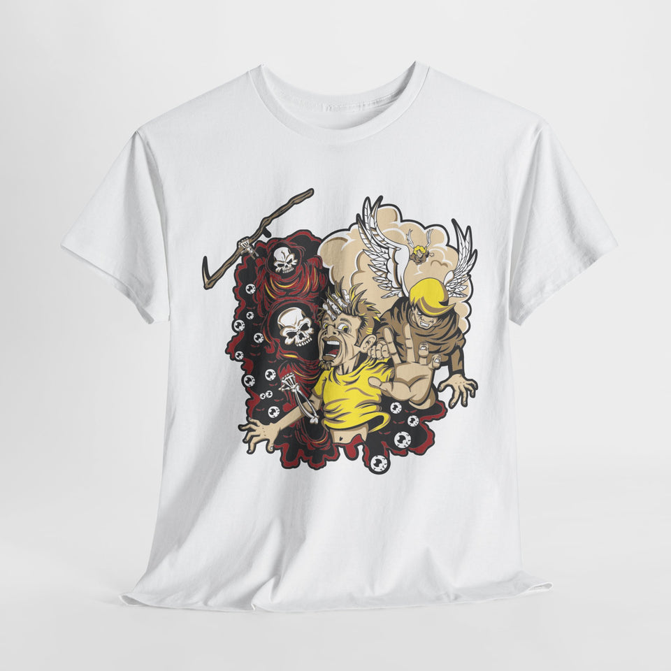 Unisex Heavy Cotton Tee - Vintage Skull & Fantasy Design Shirt