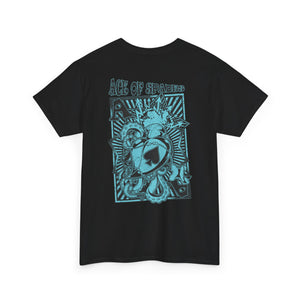 Unisex Heavy Cotton Tee - Skull & Heart Design, Edgy Graphic Tee for Casual Wear