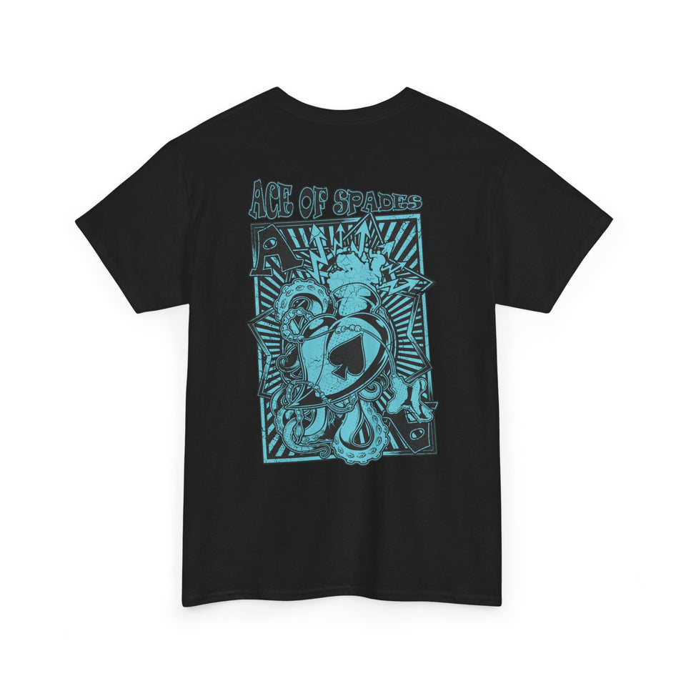Unisex Heavy Cotton Tee - Skull & Heart Design, Edgy Graphic Tee for Casual Wear