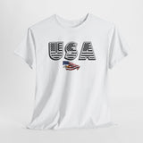 USA Flag Unisex Heavy Cotton Tee - Patriotic Graphic Tee for Independence Day & Casual Wear