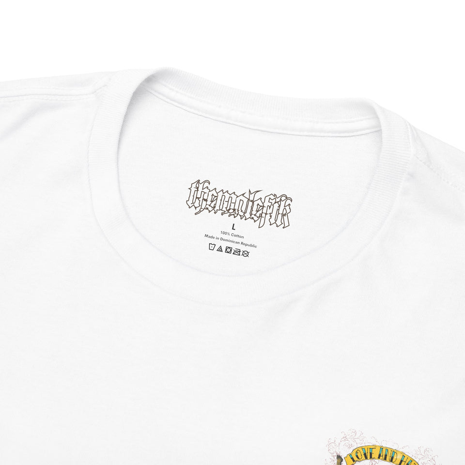 Bold Graphic Unisex Heavy Cotton Tee - Love & Roses Design