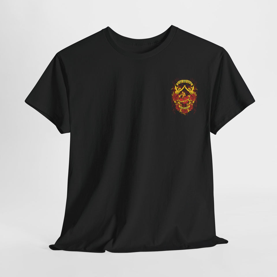 Bold Graphic Unisex Heavy Cotton Tee - Love & Roses Design