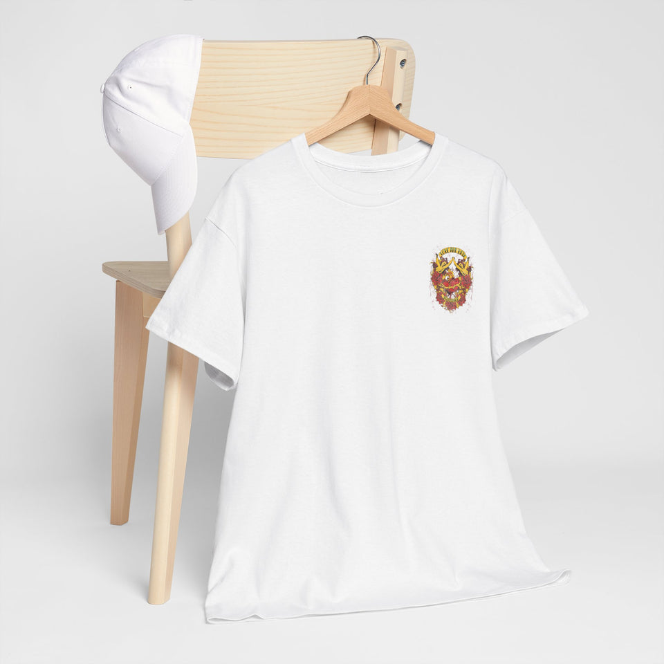 Bold Graphic Unisex Heavy Cotton Tee - Love & Roses Design