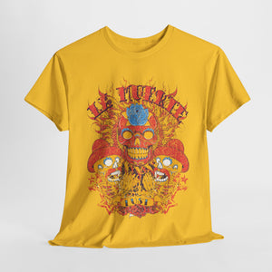 Vibrant Unisex Heavy Cotton Tee - Eye-Catching Skull Design