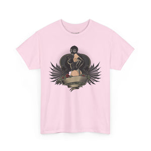 Gothic Style Unisex Heavy Cotton Tee - Unique Art Design with Vintage Vibe