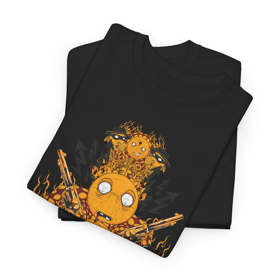 Unisex Heavy Cotton Tee - Vibrant Flame Character Graphic Tee