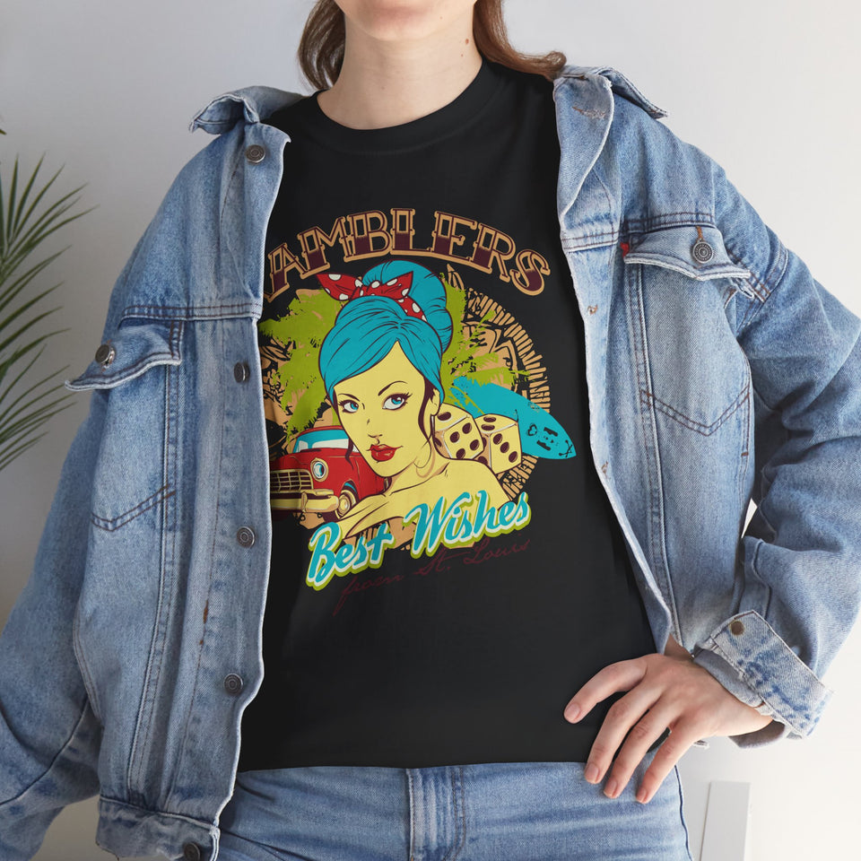 Vintage-Inspired Unisex Cotton Tee - "Best Wishes from St. Louis"