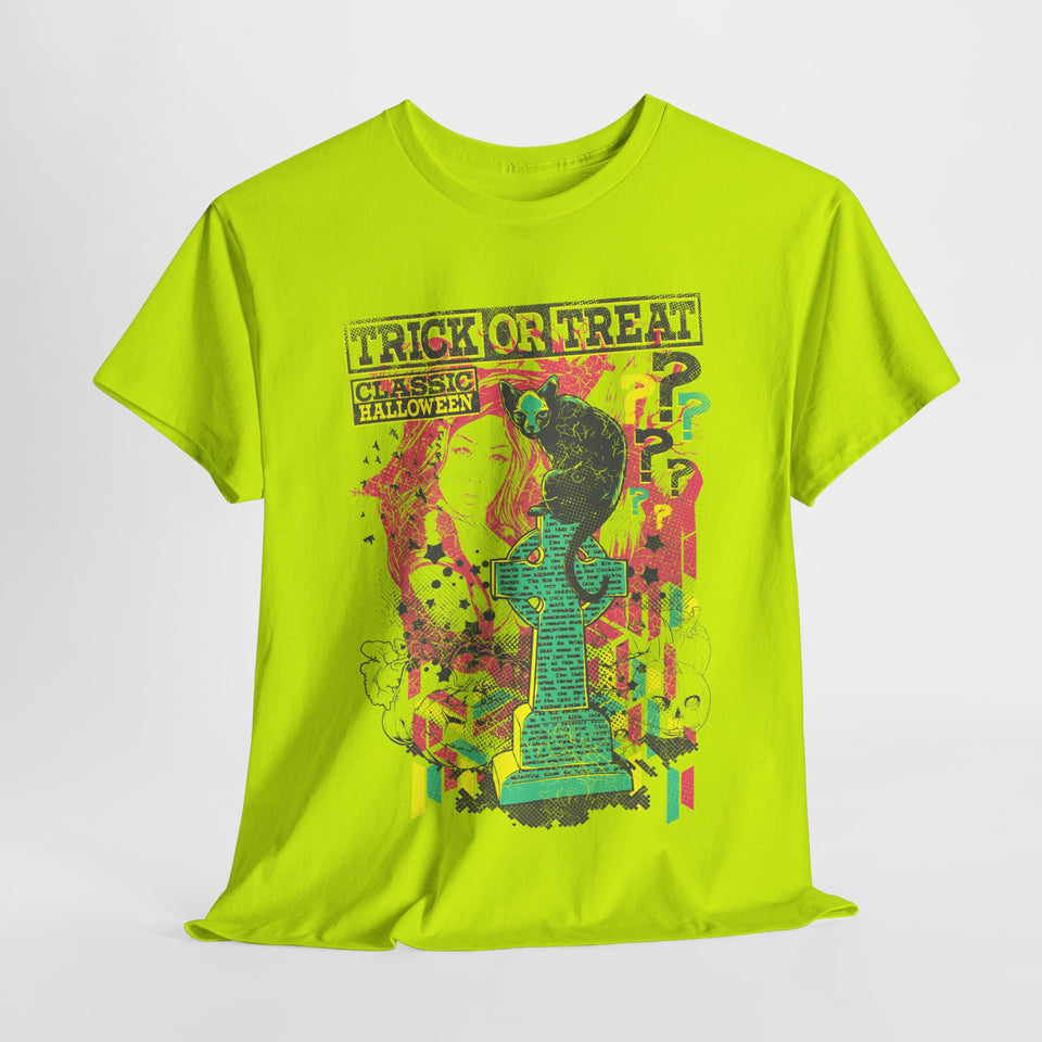 Trick or Treat Graphic Tee - Unisex Heavy Cotton T-Shirt