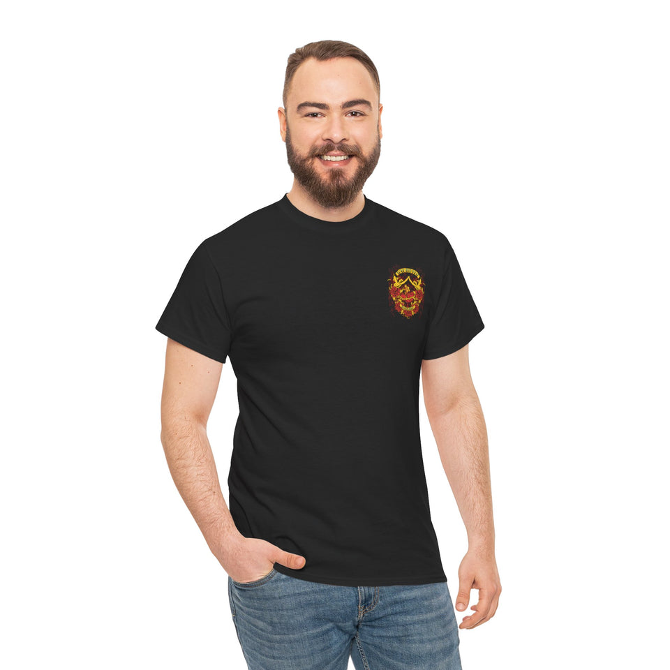 Bold Graphic Unisex Heavy Cotton Tee - Love & Roses Design
